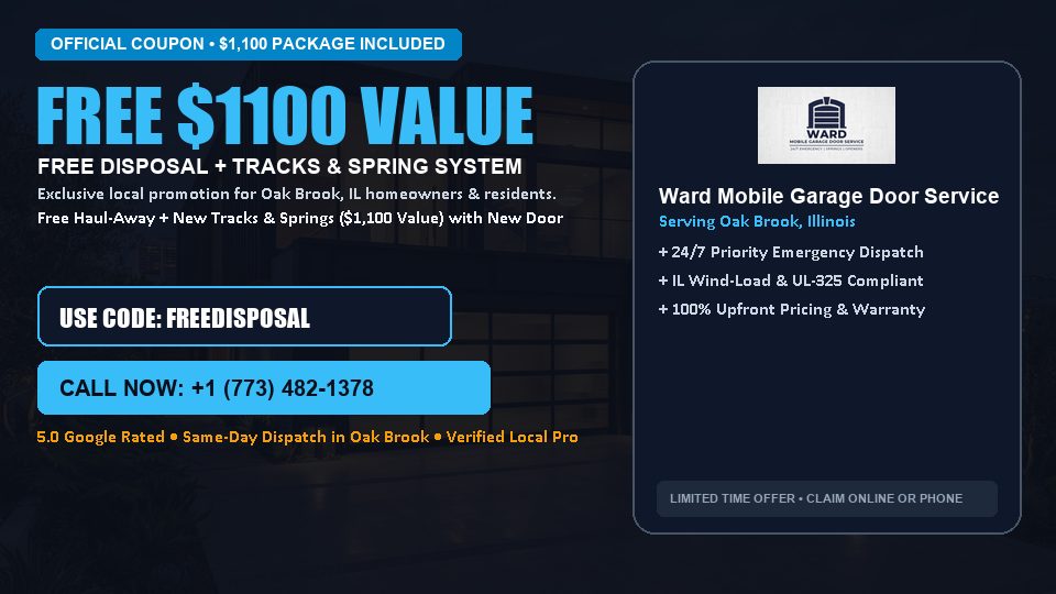 FREE Old Door Haul-Away & Heavy-Duty Tracks in Oak Brook, IL - Ward Mobile Garage Door Service